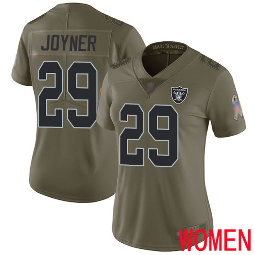 Oakland Raiders Limited Olive Women Lamarcus Joyner Jersey NFL Football #29 2017 Salute to Service Jersey->youth nfl jersey->Youth Jersey